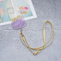 Miniatyrbillede 3 af 5: Universal crossbody-læderhalsrem med gennemsigtig pude - Gul Yellow