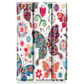 Pikkukuva 2 / 2: Lenovo Tab M10 FHD Plus kolminkertainen nahkakotelo - Perhonen Kukkia Multicolor