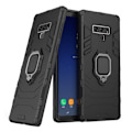 Miniatyrbillede 1 af 2: Samsung Galaxy Note9 beskyttelsesetui i kombimaterialer med ringholder - Sort Black