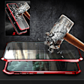 Pikkukuva 2 / 2: Luphie Bat iPhone 11 Pro Max Alu-puskuri + lasi - Punainen Red