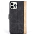 Miniatyrbillede 2 af 2: To-farvet iPhone 13 Pro læderetui - Sort Black