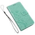 Miniatyrbillede 2 af 2: Samsung Galaxy A5 (2017) læder-etui med sommerfugleprint - Turkis Green