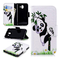 Pikkukuva 1 / 2: Samsung Galaxy J4 (2018) kuvioitu nahkainen flip suojakotelo - Panda Multicolor