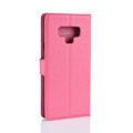 Miniatyrbillede 2 af 2: Samsung Galaxy Note9 mobiletui i kunstlæder med Litchi overfalde samt pung - Rosa Pink
