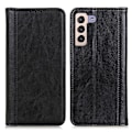 Miniatyrbillede 1 af 2: Samsung Galaxy S22 Plus ægte læderetui med magnetisk lukning - Sort Black