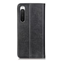 Miniatyrbillede 2 af 2: Flip Etui med Pung i Ægte Læder til Sony Xperia 10 V - Sort Black
