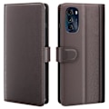 Miniatyrbillede 1 af 2: Motorola Moto G (2022) ægte læderetui med kreditkortlommer - Brun Brown
