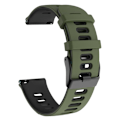 Miniatyrbild 1 av 2: 20 mm universellt dubbelfärgat klockarmband i silikon - Militärgrön / Svart Grön