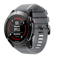 Pikkukuva 2 / 2: Garmin Fenix 5X silikoniraitainen kellonauha - Harmaa Silver grey