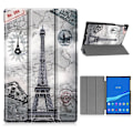 Miniatyrbillede 1 af 2: Lenovo Tab M10 FHD Plus tri-fold mønster læderetui - Eiffeltårnet Multicolor