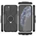 Miniatyrbillede 2 af 6: iPhone 11 Pro Max 6,5 tommer Ring Kickstand Design Drop-proof Case Bumpresistent and Flexible telefonbagcover - Sort Black