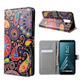 Pikkukuva 1 / 2: Samsung Galaxy A6 Magneettinen Nahka Lompakko Suojakotelo - Abstrakti Kuvio Multicolor