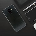 Miniatyrbild 2 av 2: MOFI Samsung Galaxy J6 (2018) mobilskal plast silikon syntetläder - Svart Svart