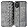 Miniatyrbild 1 av 2: Läder Samsung Galaxy A02s fodral med romb-design - Silver/Grå Silvergrå