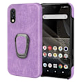 Pikkukuva 1 / 2: Iskunkestävä nahkasuojus soikealla jalustalla Sony Xperia Ace 2:lle - Violetti Purple