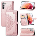 Miniatyrbild 2 av 2: Mandala läder Samsung Galaxy S21 FE fodral - Rosa Rosa