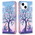 Pikkukuva 1 / 2: Wonderland iPhone 14 flip kuoret - Kaksi Pöllöä Purple