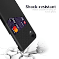 Miniatyrbillede 2 af 2: KSQ Bumpresistent and PU and Cloth Hybrid telefonbagcover Shell with Card Slot iPhone XR 6.1 inch - Sort Black