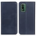 Flip Etui med Pung i Ægte Læder til Nokia Xr21 - Blå Blue