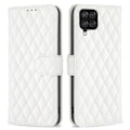 Miniatyrbillede 1 af 2: Rhombus Mønster Matte Flip Case til Samsung Galaxy A12 5G - Hvid White