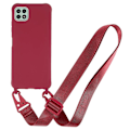 Miniatyrbillede 1 af 2: Tyndt TPU-etui med mat finish og justerbar strop til Samsung Galaxy A22 5G - Rød Red