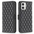 Miniatyrbillede 1 af 6: Rhombus mat Motorola Moto G73 flip etui - Sort Black