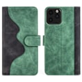 Miniatyrbillede 1 af 2: To-farvet iPhone 11 Pro læderetui - Grøn Green