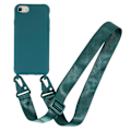 Miniatyrbillede 1 af 2: Tyndt TPU etui med mat finish og justerbar strop til iPhone SE (2022) / SE 2020 / 8 / 7 - Mørkegrøn Green