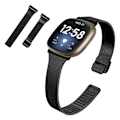 Miniatyrbillede 1 af 2: Fitbit Sense / Versa 3 milanese rustfrit stål rem - sort Black