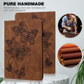 Miniatyrbillede 6 af 6: Huawei MatePad T10 / T10s læderetui med sommerfugleaftryk - Brun Brown