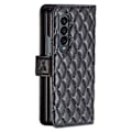 Miniatyrbillede 2 af 2: Rhombus mat Samsung Galaxy Z Fold3 5G flip taske - Sort Black
