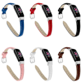 Miniatyrbild 2 av 2: Fitbit Luxe klockarmband i äkta läder i krokstil - Svart Svart