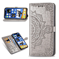 Miniatyrbild 1 av 2: Mandala läder iPhone 12 Mini fodral - Silver/Grå Silvergrå
