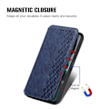Pikkukuva 6 / 6: Nahkakotelo With A Stylish Rhombus Imprint For Motorola Moto G62 5G - Sininen Blue