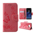 Miniatyrbild 1 av 2: Butterfly läder Samsung Galaxy S8 fodral - Rosa Rosa