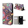 Miniatyrbild 1 av 2: Moberg Läderfodral med Korthållare för Huawei Y625 - Paisley Blommor multifärg