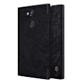 Miniatyrbillede 1 af 2: NILLKIN Qin Series Sony Xperia L2 mobiletui i hybridmaterialer med indbygget kortlomme - Sort Black