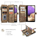 Miniatyrbillede 2 af 2: CaseMe Samsung Galaxy M32 5G / Samsung Galaxy A32 5G etui med lynlås og pung - Brun Brown