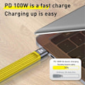 Pikkukuva 5 / 5: Universaali 100W nopea lataus 10Gbps tyyppi-C naaras uros FPC kaapeli Yellow