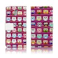 Pikkukuva 1 / 2: Samsung Galaxy J7 (2017) vintagetyylinen nahkakotelo - Violetin taustan pöllöt Multicolor
