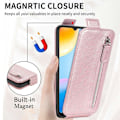 Miniatyrbild 4 av 6: Vertikalt Xiaomi Redmi 10C fodral med dragkedja - Rosa Rosa