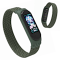 Miniatyrbild 1 av 2: Xiaomi Mi Band 5 / 4 / 3 elastic nylon watch band - Dark Green / Size: M Grön