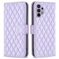 Miniatyrbillede 1 af 2: Rhombus mat Samsung Galaxy M32 5G / Samsung Galaxy A32 5G flip etui - Lilla Purple