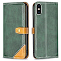 Pikkukuva 1 / 2: BINFEN kaksivärinen nahkakotelo iPhone Xs Max - Vihreä Green
