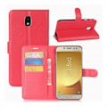 Miniatyrbillede 1 af 2: Samsung Galaxy J7 (2017) Stilrent læder etui - Rød Red