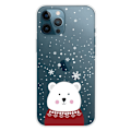 Miniatyrbillede 1 af 2: iPhone 14 Pro Funny Christmas Pattern Design Phone Case Soft Flexible Slim stødsikkert Anti-Fingerprint Cover - Buttet Bjørn White