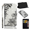 Miniatyrbillede 1 af 2: Sony Xperia 10 Plus mønster læder etui - Lace Blomst Black