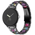 Miniatyrbild 5 av 5: Google Pixel Watch klockarmband i rostfritt stål med strassdekor i resinstil - Svart / Regnbåge multifärg
