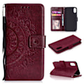 Pikkukuva 1 / 2: iPhone 9 Plus Mandala Printti Kuviollinen Synteetti Nahkainen Lompakko Suojakotelo - Ruskea Brown
