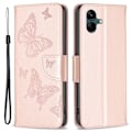 Pikkukuva 1 / 2: Butterfly Samsung Galaxy A04 Läppäkotelo - Ruusukulta Pink